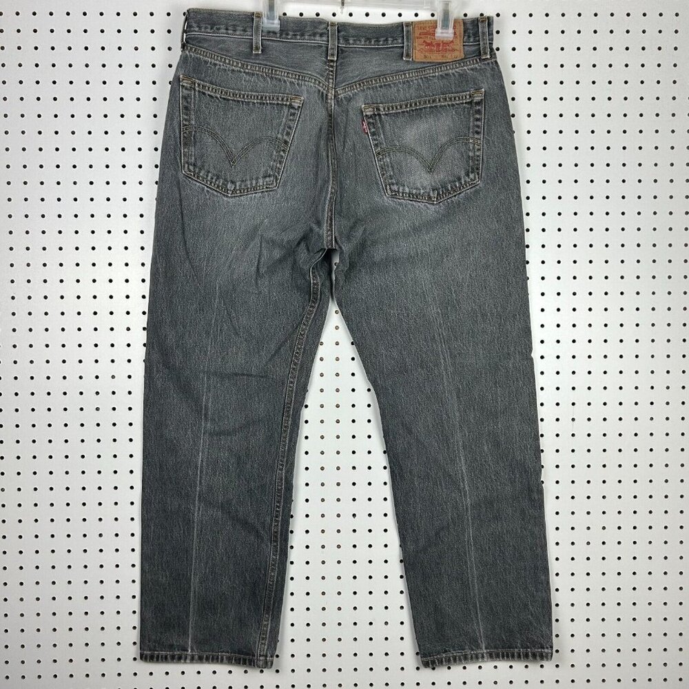 Levi's 501‎ Straight Fit Jeans 40x30 Gray Distressed Y2K Skate Baggy Button Fly